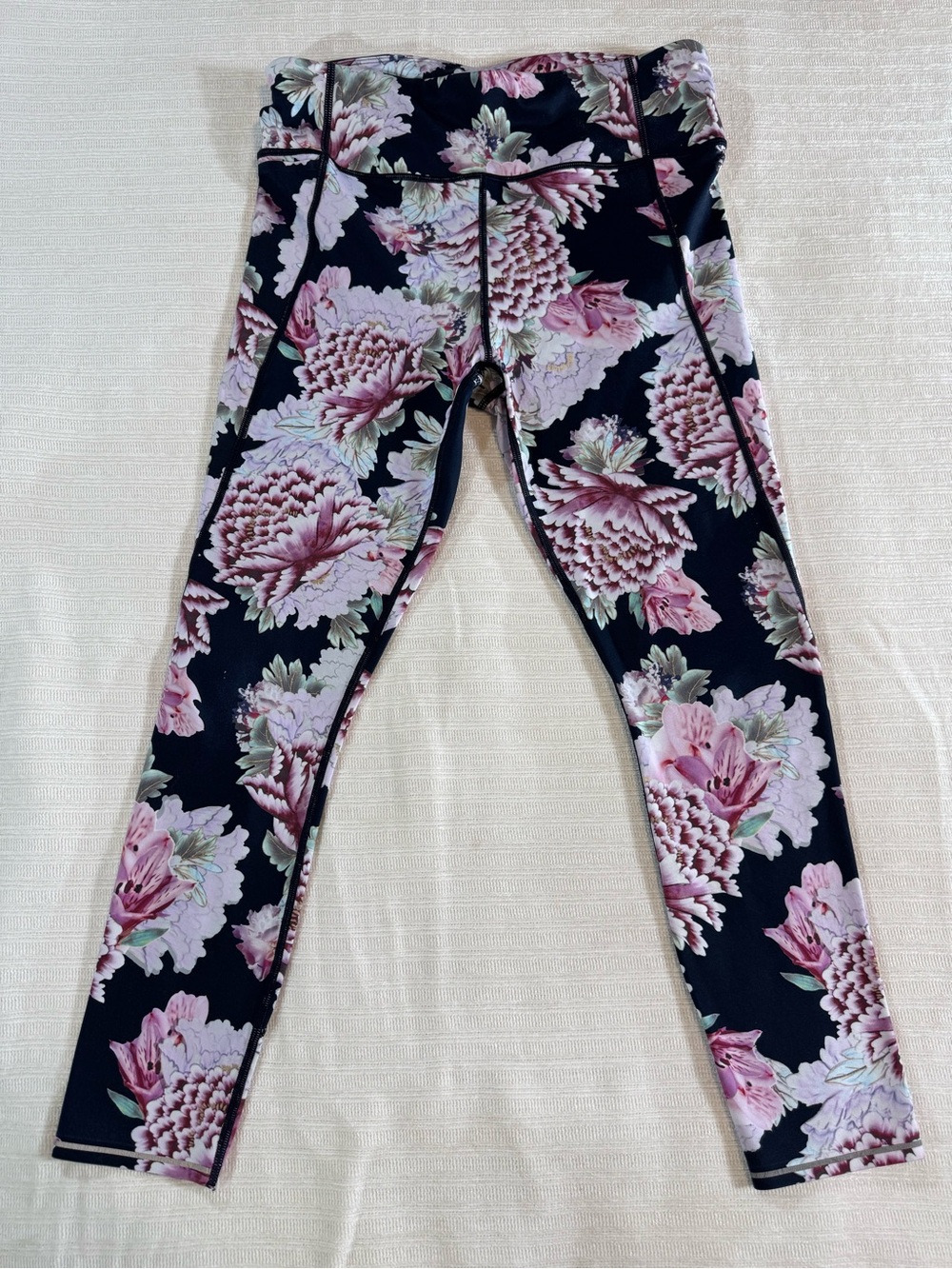 Athleta Floral Leggings - Pink Flower Print